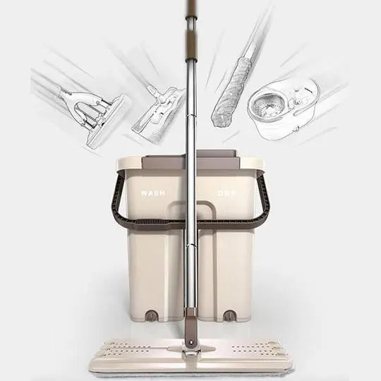Hand Free Flat Mop and Bucket Home Essentials-5